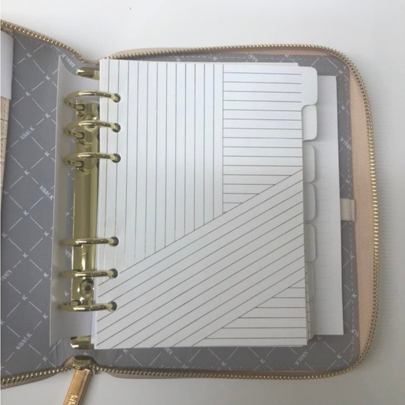 Kikki.K B6 Beige Croco Leather Zippered Planner - Picture 6 of 11